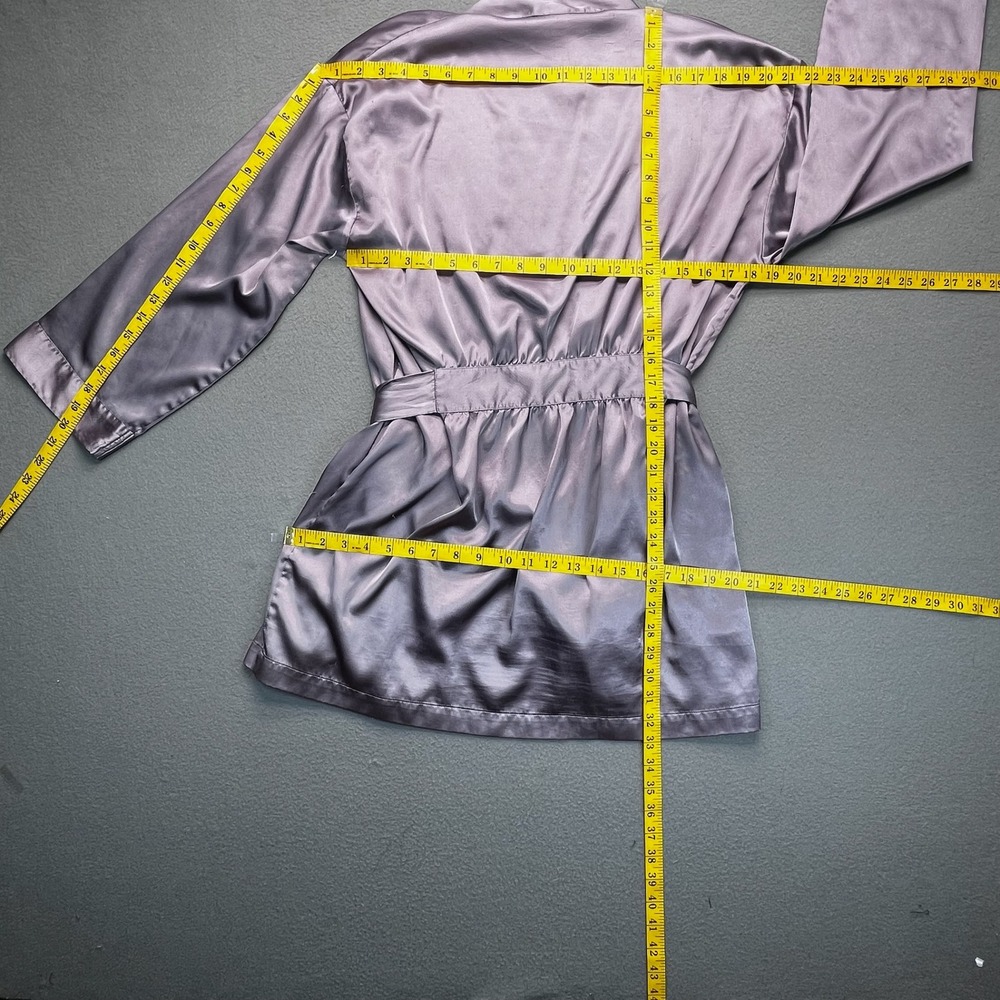 Victorias Secret Satin Robe Gray One Size Kimono Style‎ Belted - Picture 5 of 12